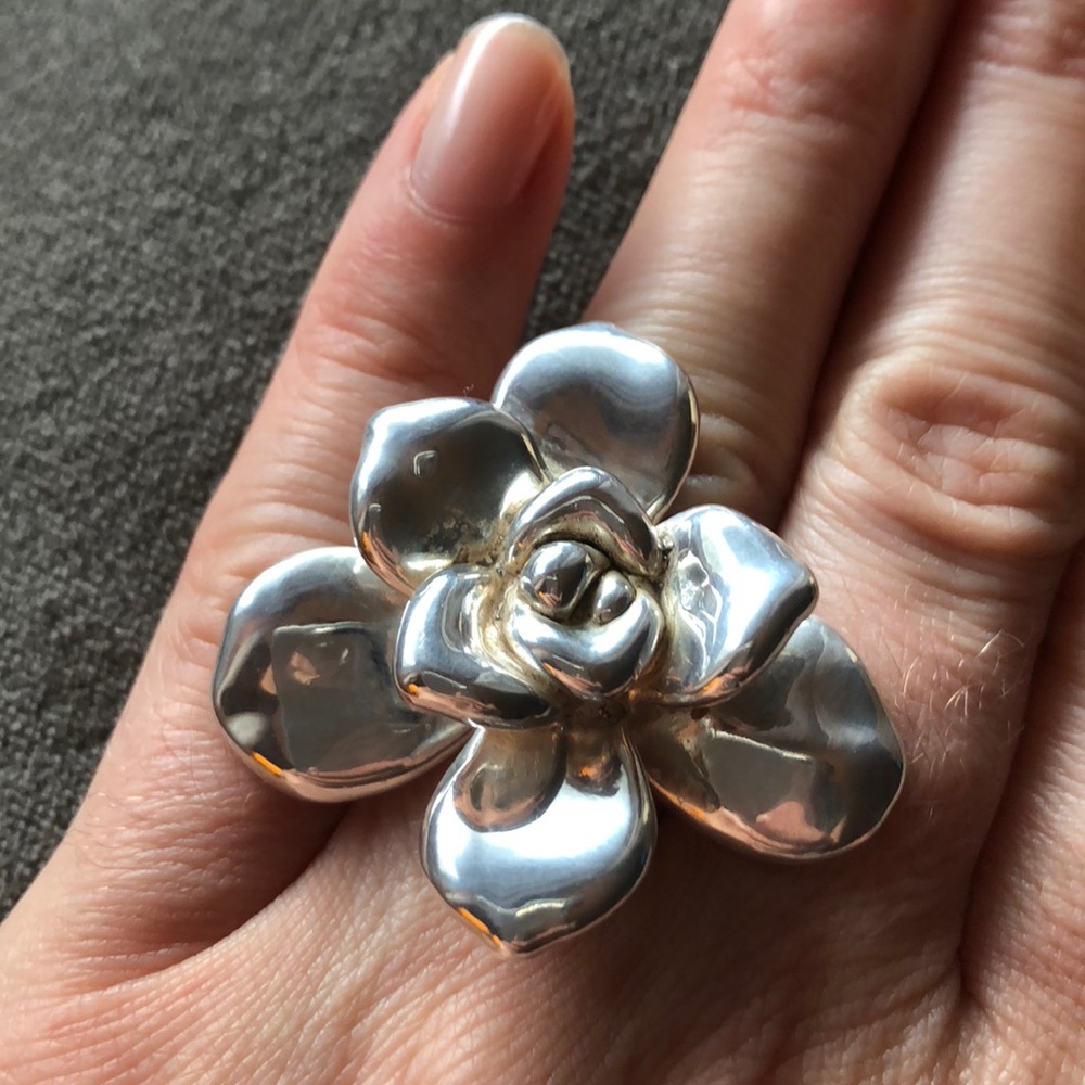 Silver Flower Ring - image 4
